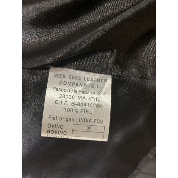 Vintage F & Co Distressed Black Leather Jacket Made in Spain Mod Womens 38 EUC - Picture 15 of 16